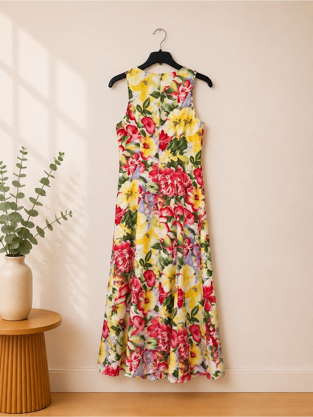 Petite Sophisticate Floral Midi Dress Petite Size 2 Sleeveless A-Line - Picture 4 of 5